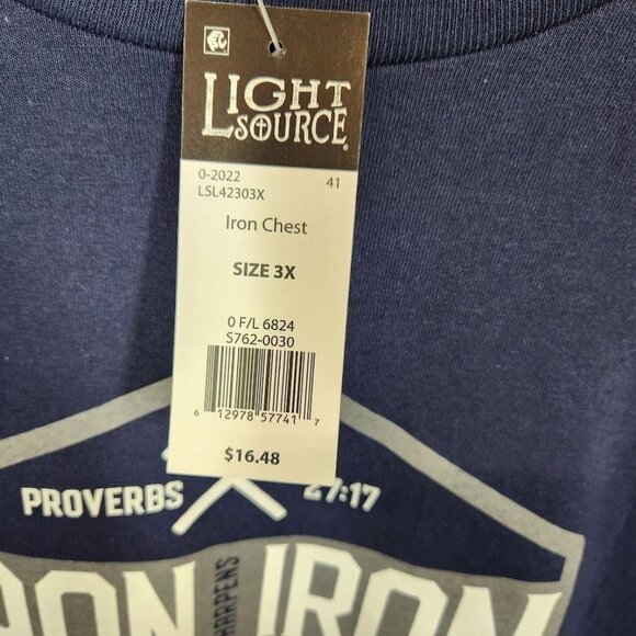 NWT Light Source Mens Long Sleeve T-Shirt Iron Crest in Navy Size 3X - Picture 5 of 6
